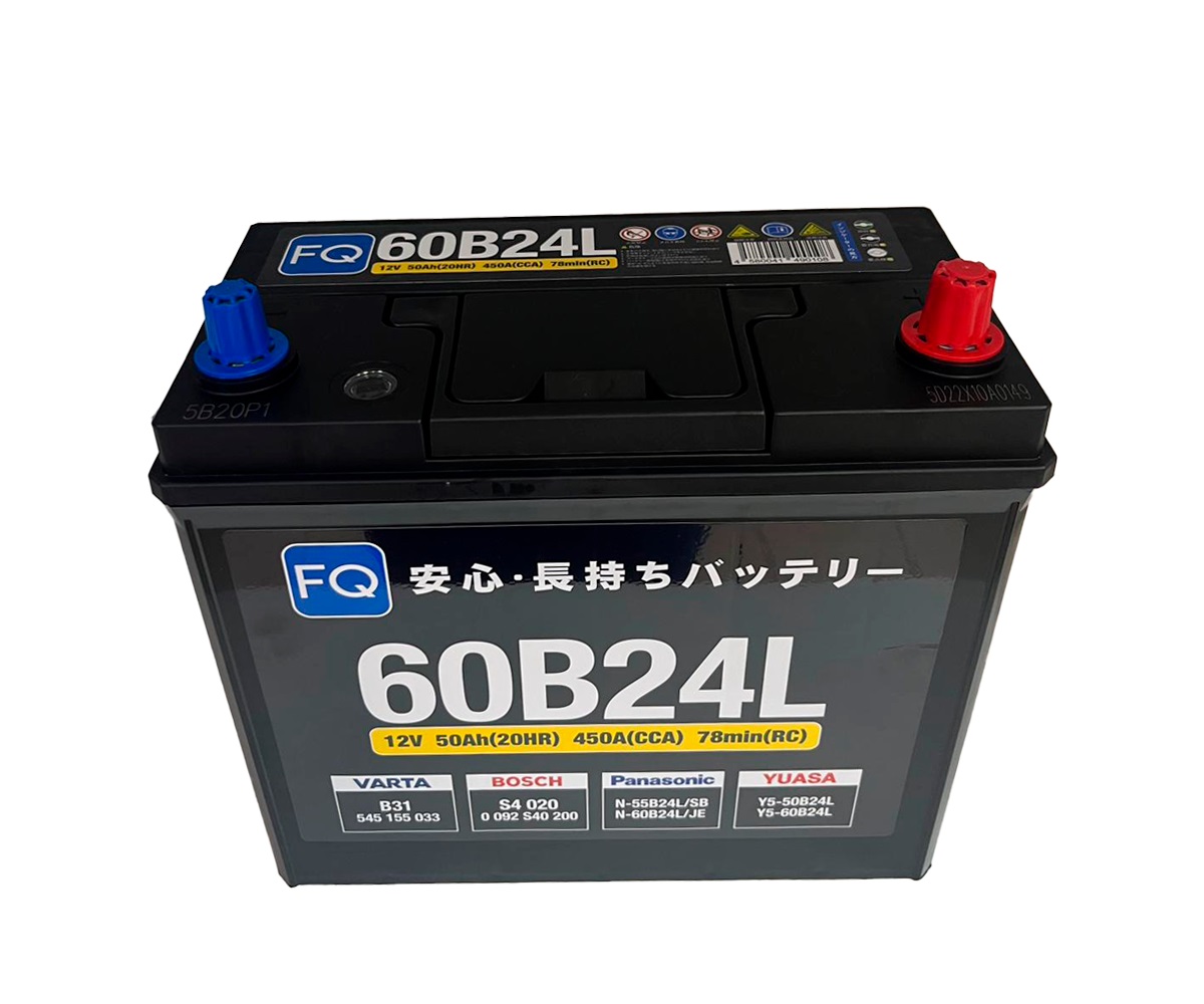 Аккумулятор, FQ 60B24L, 50 Ah, азия, тонкие клеммы, обратная полярность